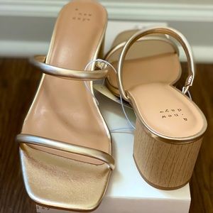 Womens Chris pumps. A New Day. Size womens 10. Gold block heeled sandal. NWT.